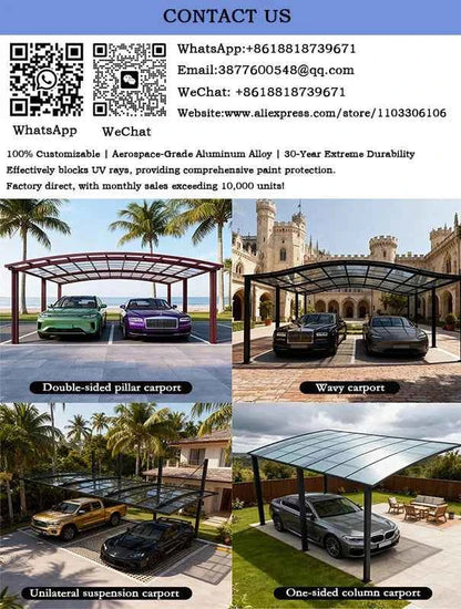 Home Villa Gazebos Garden Outdoor Canopy Tent Modern Custom Parking Shed Sunshade Awning Patio Pergola Aluminum Alloy Carport