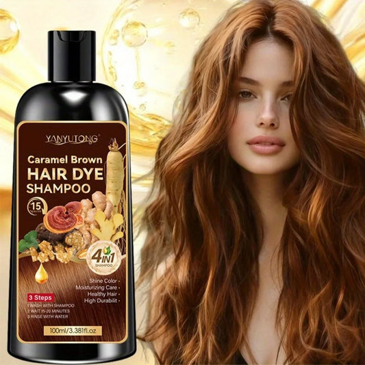 Unisex adult 4-in-1 hair dye shampoo, hair dye shampoo foam, plant-based hair dye, easy to shampoo, cover gray hair