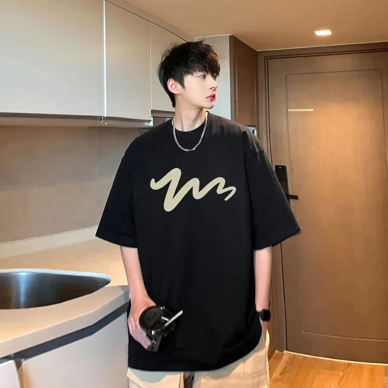 Men's T Shirt Oversized Mens White Cotton T-shirts Funny Print 5XL Casual Wear Summer Tee Shirts For Men Big Size Male Clothes