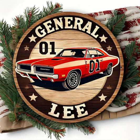 General Dukes Lee Vintage Aluminum Wall Art Sign - 8x8 Retro Decor