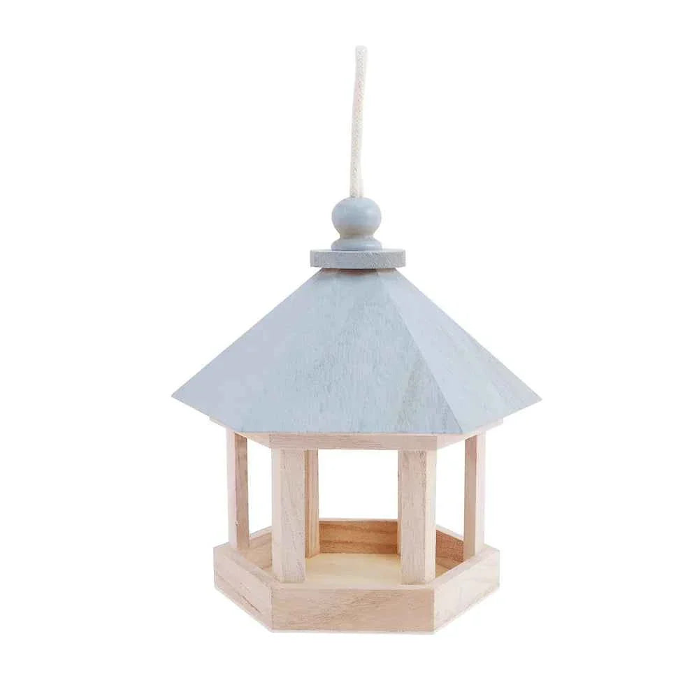 Wooden House Bird Feeder Outdoor Wooden Birds House Hanging Feeding Station Hollow Bird Feeder Food Container for Garden Park