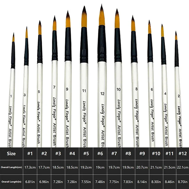 ♥24 Pcs Pearl White Art Paintbrush Set – Nylon Brushes for Oil, Acrylic & Watercolor Painting