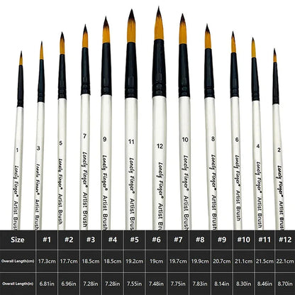 ♥24 Pcs Pearl White Art Paintbrush Set – Nylon Brushes for Oil, Acrylic & Watercolor Painting