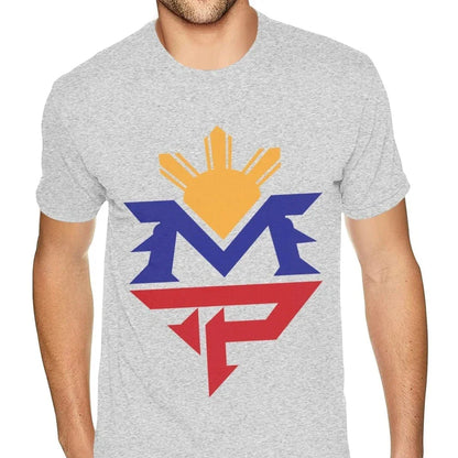 Men Trendy Shirts Funny Mens T Shirts Cotton Tops & Tees Summer Boxer Manny Pacquiao MP Boxing Photo Tee Shirt graphic t shirts