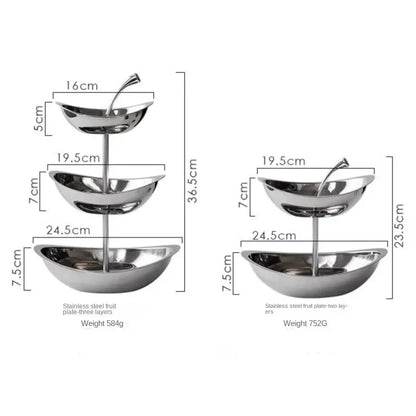 Fruit Plate Home Living Room Coffee Table Ornaments Candy Dish Placed Snack Tray Multi-layer High-grade Fruit Plate