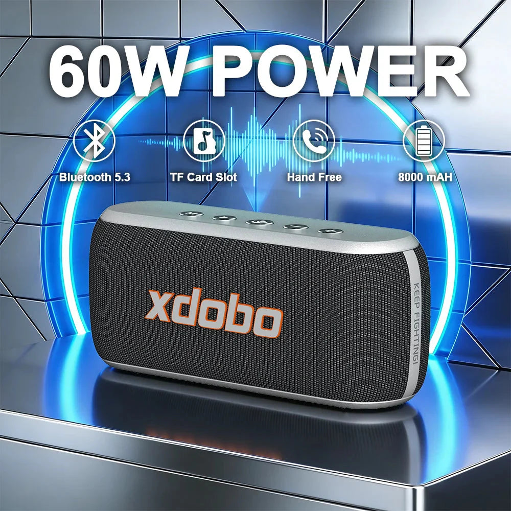 60W Soundbar XDOBO X8IV Subwoofer Speaker 8000mAh Deep Bass Outdoor Smart Phone TV Home Cinema Loudspeaker With Alloy Design