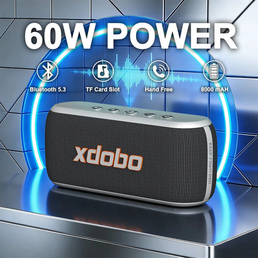 60W Soundbar XDOBO X8IV Subwoofer Speaker 8000mAh Deep Bass Outdoor Smart Phone TV Home Cinema Loudspeaker With Alloy Design