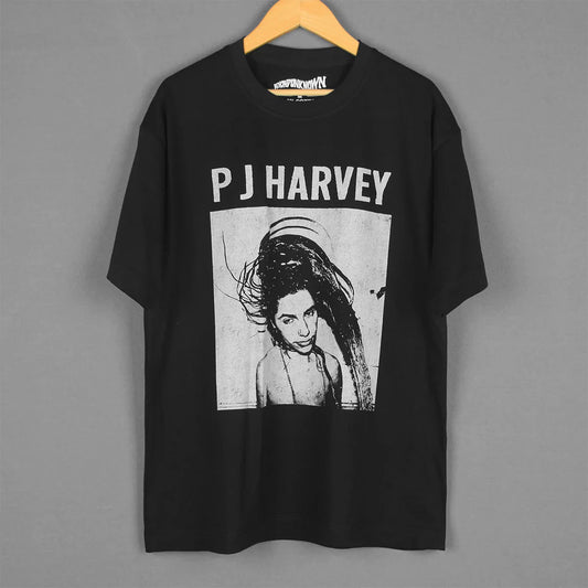 PJ Harvey T-Shirt Rid Of Me Indie Rock Singer John Parish Kate Bush Printed Short Sleeves Men's Printed Loose Clothing Shirt