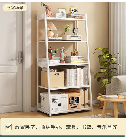Household Multi-layer Wrought Iron Shelves Ins Wind Simple Floor Storage Display Cabinet Trapezoidal Shelf Bookshelf