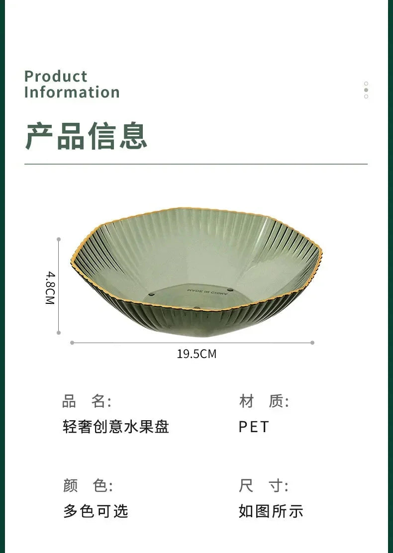 1PCS Table Plates for Serving Plates Dinnerware PET Partitioned Dish Snack Candy Cake Stand Bowl Food Fruit Plates Set Tableware