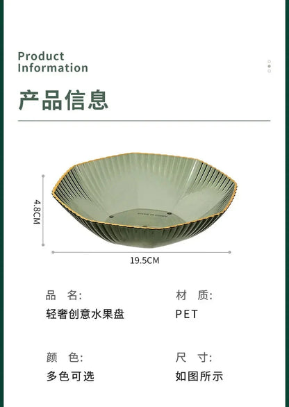 1PCS Table Plates for Serving Plates Dinnerware PET Partitioned Dish Snack Candy Cake Stand Bowl Food Fruit Plates Set Tableware