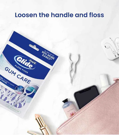 Oral B Flosser Glide Floss Picks Dental Toothpicks Gum Care Teeth Cleaning Sticks Y-shaped 3D Floss Toothpicks 90 pcs