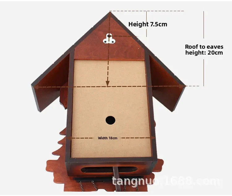 Wooden Handcrafted Cuckoo Clock for Wall with Cuccu Chimes and Swing Pendulum for Home Nordic  Decor Solid Wood Cuccu Watch