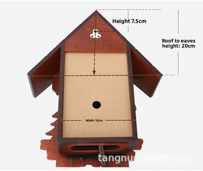 Wooden Handcrafted Cuckoo Clock for Wall with Cuccu Chimes and Swing Pendulum for Home Nordic  Decor Solid Wood Cuccu Watch