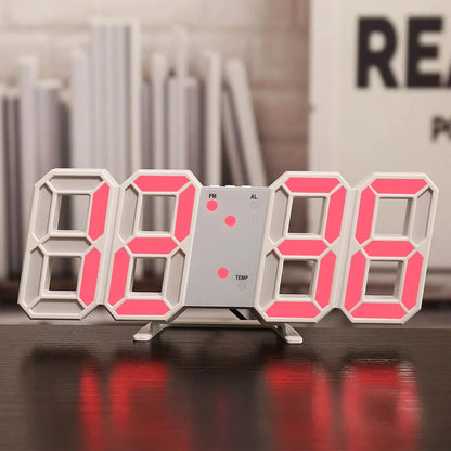 3D LED Digital Clock 12/24H Time Display Colorful Clock for Office/Living Room/Meeting Room/Kitchen