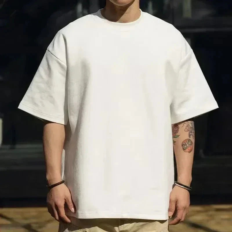 Men's T-shirt - Comfortable round-neck, casual cotton short-sleeved, soft and breathable fabric, trendy letter print