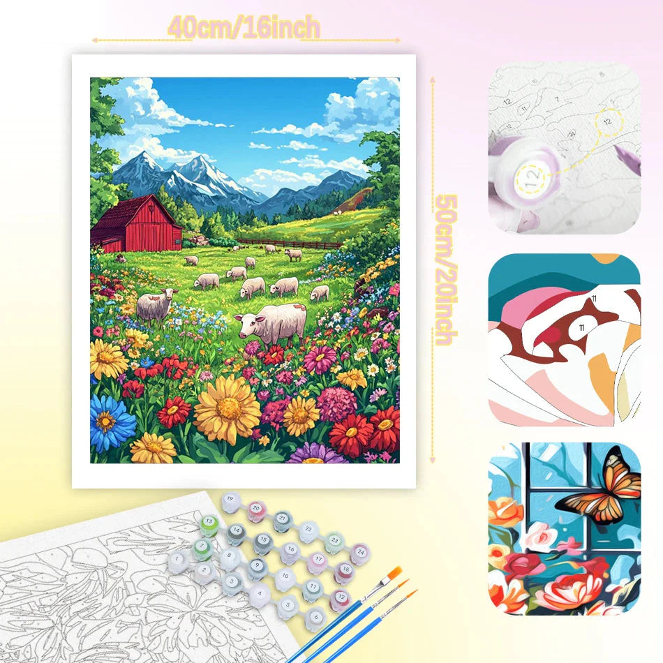 RUOPOTY Paint By Number Kit On Canvas For Adults Scenery Oil Acrylic Painting Home Decoration Gifts