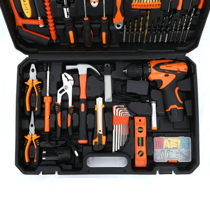 160/136/115/63 PC Lithium Drill Household Multifunctional Hardware Tool Manual Daily Electrician Woodworking Maintenance Toolbox