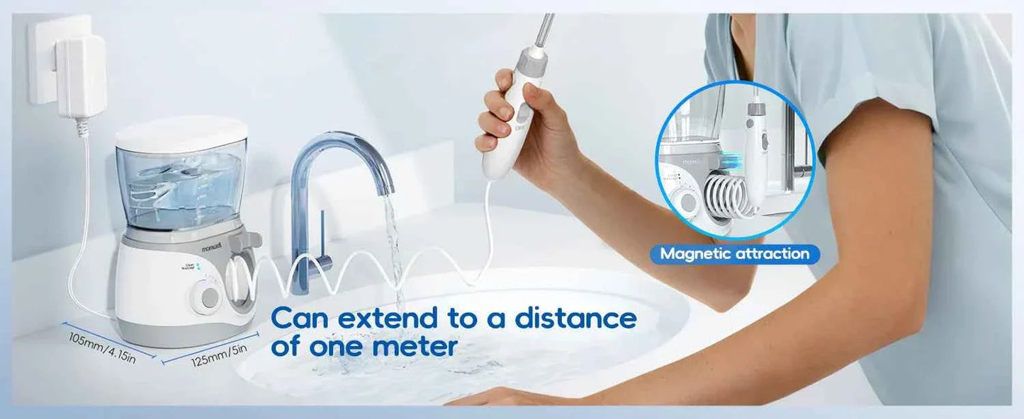 Home Water Flosser, 10 Adjustable Pressures,600 ml Large Capacity,6 Home Nozzles Professional Oral Irrigator for Teeth Clean