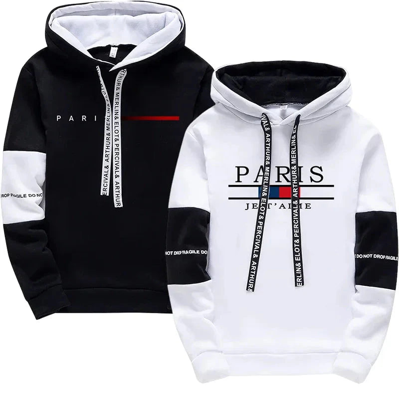 Paris Fashion Hoodies for Men High Quality Hooded Long Sleeve Sweatshirts All Season Daily Casual Sports Pullover Men's Clothes