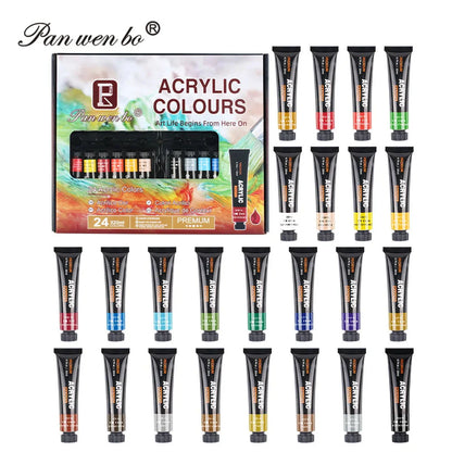 Acrylic Paint Set 6/12 Colors 25ml,Water-Proof Portable Art Rich Pigments for DlY Craft,Drawing,Painting,Canvas, Rock