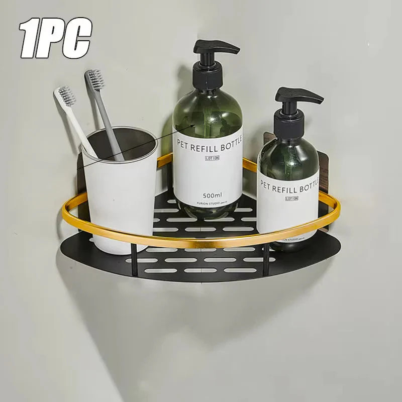 Bathroom Shelves Wall Mounted Non perforated Bathroom Shelf Shower  Storage Shelf  Kitchen Organizer  Bathroom Corner Shelf