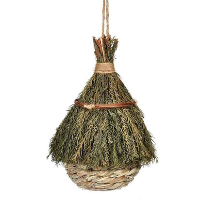 Unique Birdhouse Comfortable Birdhouse Hand-woven Natural Grass Hummingbird House For Garden Outdoor Decoration Window Hideaway