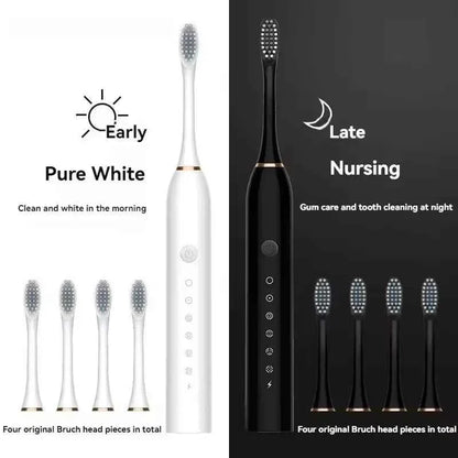 Sonic Electric Toothbrush for Adults IPX7 Waterproof DuPont Brush Head USB Rechargeable High Frequency Cleaning 6 Cleaning Modes