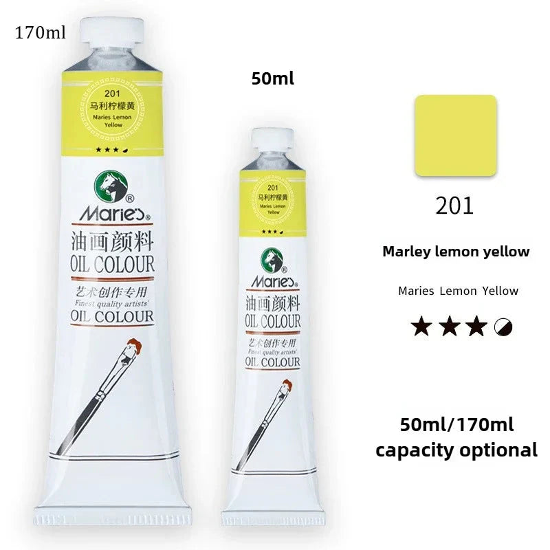 Marie's Oil Paint 170ML Oil Painting Art Creation Pigment Large Oil Paint Paint Single Commonly Used 24 Colors