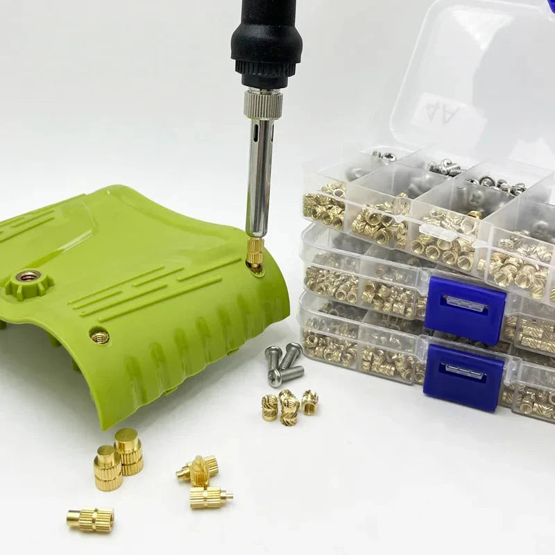 420/500Pcs Stainless Steel Heat Insert Nut TS100 Brass Hot Melt Insert Nuts for Welding Internal Thread Head Bolt Insert