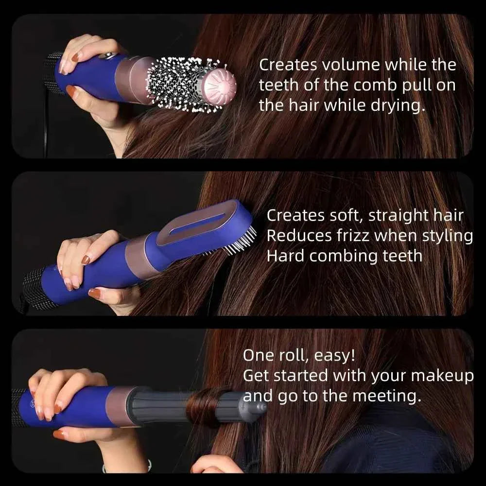 5-in-1 Negative Ion Automatic Curling Iron Multifunction Convenient Hair Dryer Volume Straight Hot Air Comb Curly Girl Method