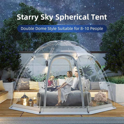 8-10 Person Transparent Bubble Dome Tent - Weatherproof Garden Party Gazebo