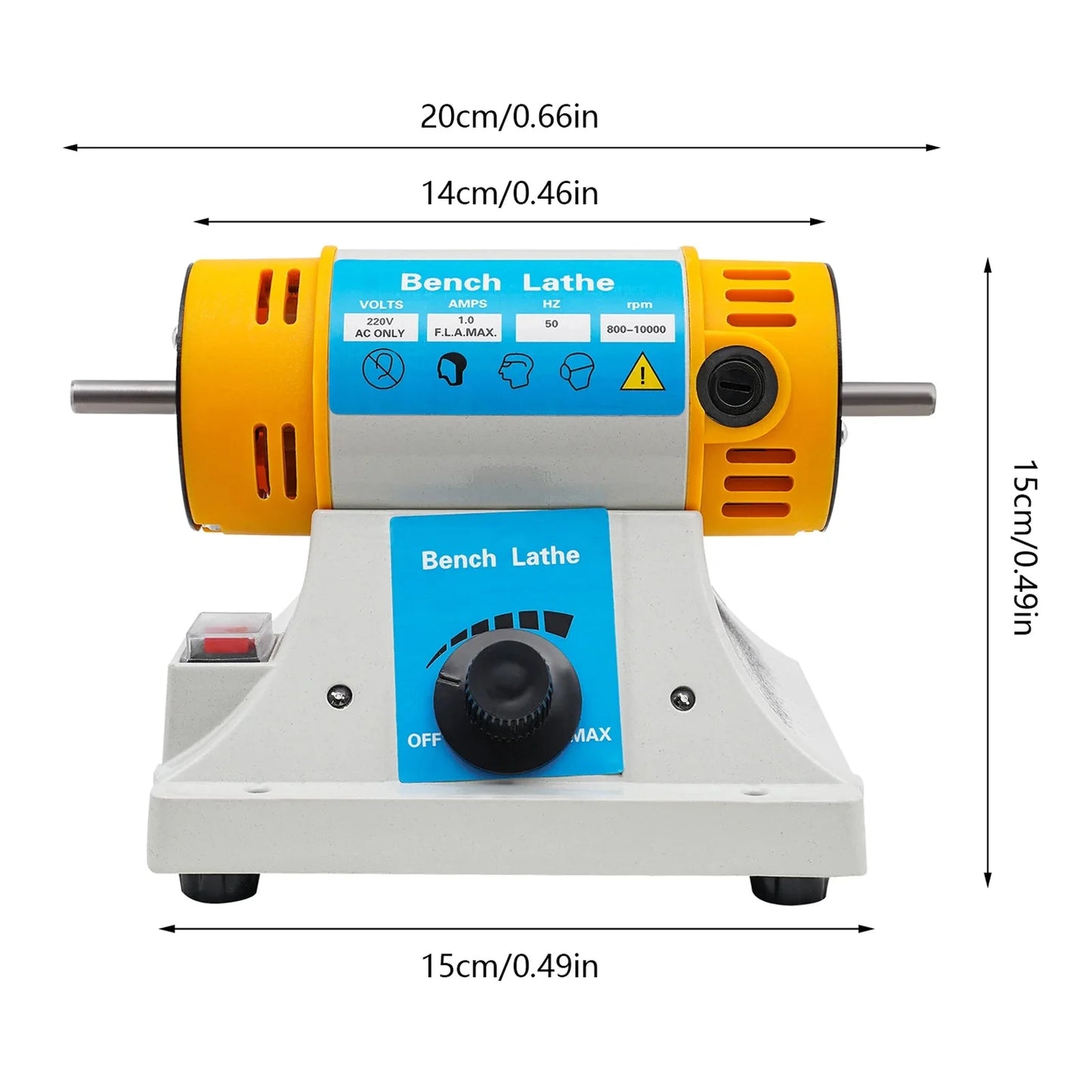 320W Polisher Grinder Machine 10000R/min Anti-rust Benchtop Polisher Grinder for Cutting and Carving for Jewelry/Wood/Dental