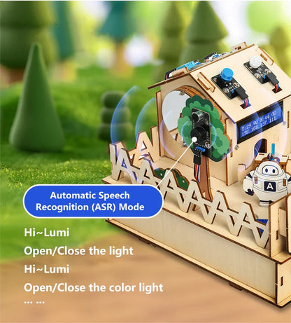 ACEBOTT Smart Home STEM STEAM Starter Kit Wooden House IoT Wifi Blockly Programming for ESP32 Arduino