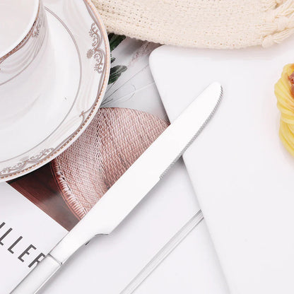 Elegant Thin Silver Cutlery Set - Mirror Polished Stainless Steel Tableware