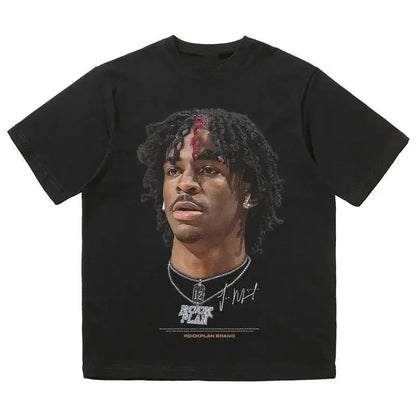 Oversized Men T Shirts US Street Basketball Printed Short Sleeve Hip-Hop Y2K Tees Commute Casual O-neck Tops Cool Boy T-shirts