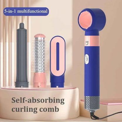 5-in-1 Negative Ion Automatic Curling Iron Multifunction Convenient Hair Dryer Volume Straight Hot Air Comb Curly Girl Method