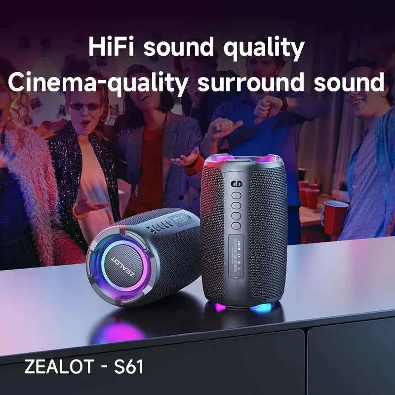 S61 Bluetooth Speaker,with IPX6 Waterproof Protection and Outdoor Bass Sound for Backyard and Beach Party,10W Loudspeaker
