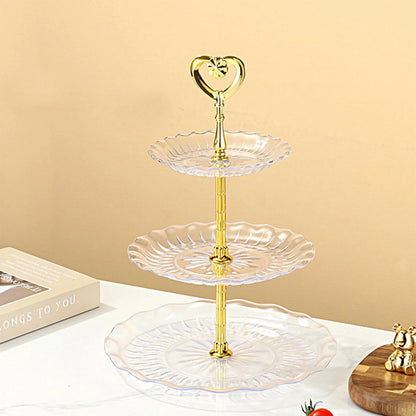 Plastic Dessert Display Table Wavy European And American Style Buffet Tea Break Cake Dessert Service Tray Fruit Plate Display