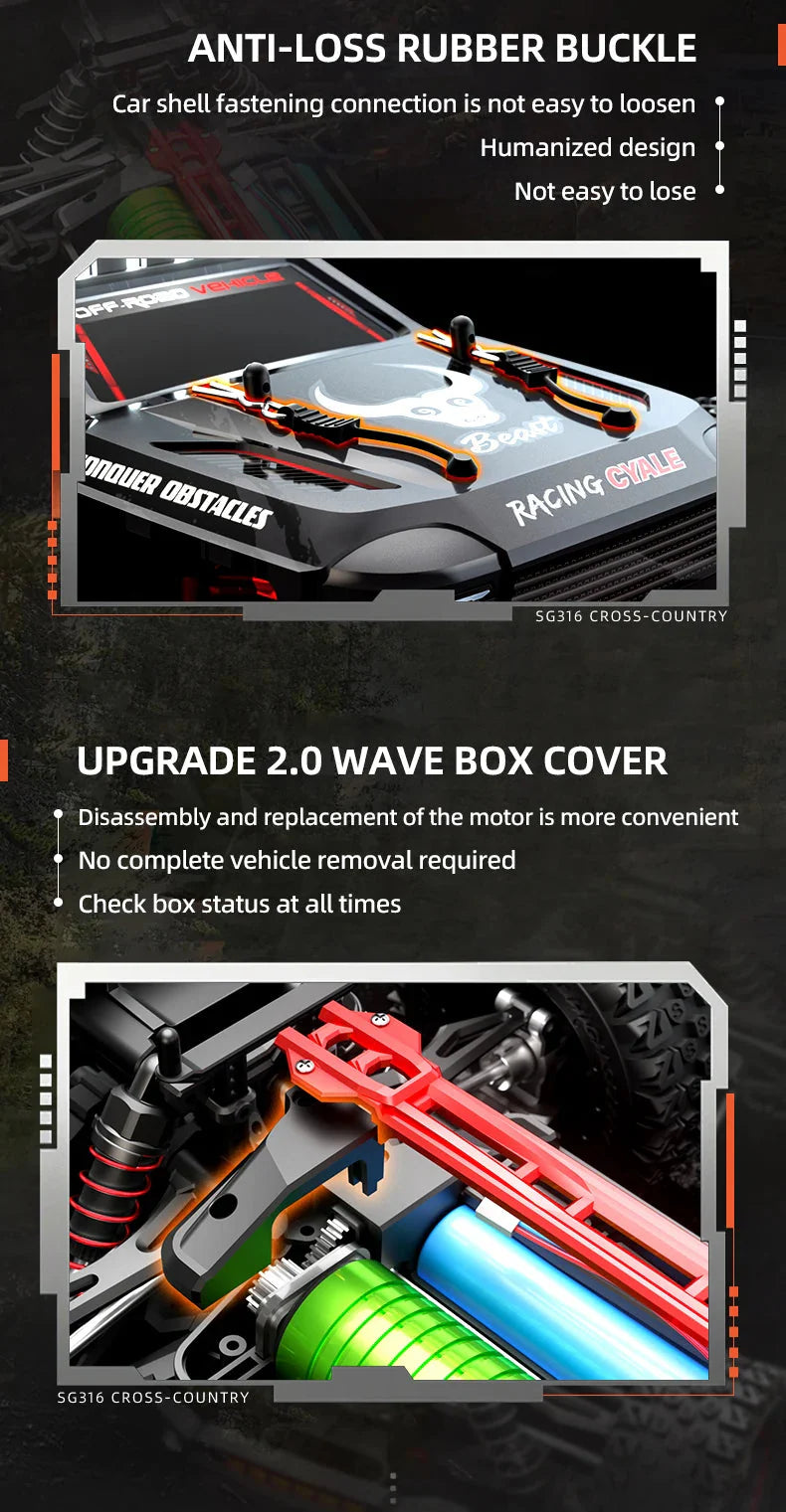 ZLL SG116 MAX 1:16 High Speed Drift Racing Car 80KM/H 4WD Off-Road Drift Remote Control Car SG316 Max Brushless Motor RC Car