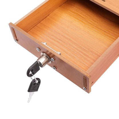 Wooden Desk Organizer W/ Drawer File Storage Desk Monitor Riser Computer Stand