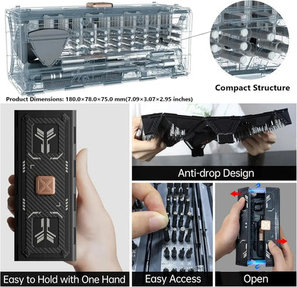 Professional 160-Bit Magnetic Screwdriver Set, 21 Precision Types for Laptop Watch Xbox Console Glasses Doorbell DIY Electronics