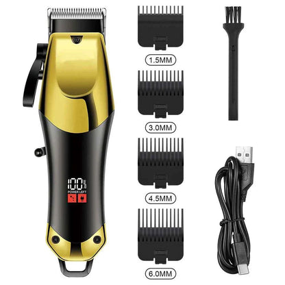 USB Rechargeable Hair Clippers for Men, Three-piece Set with Oil Head and Electric Trimmers, Ideal for Home Use