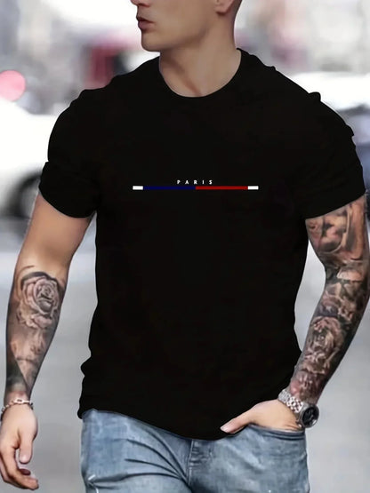 Paris Shirts men's T-shirt 3D printed men's clothing short sleeved men's T-shirt round neck oversized T-shirt fashionable men's