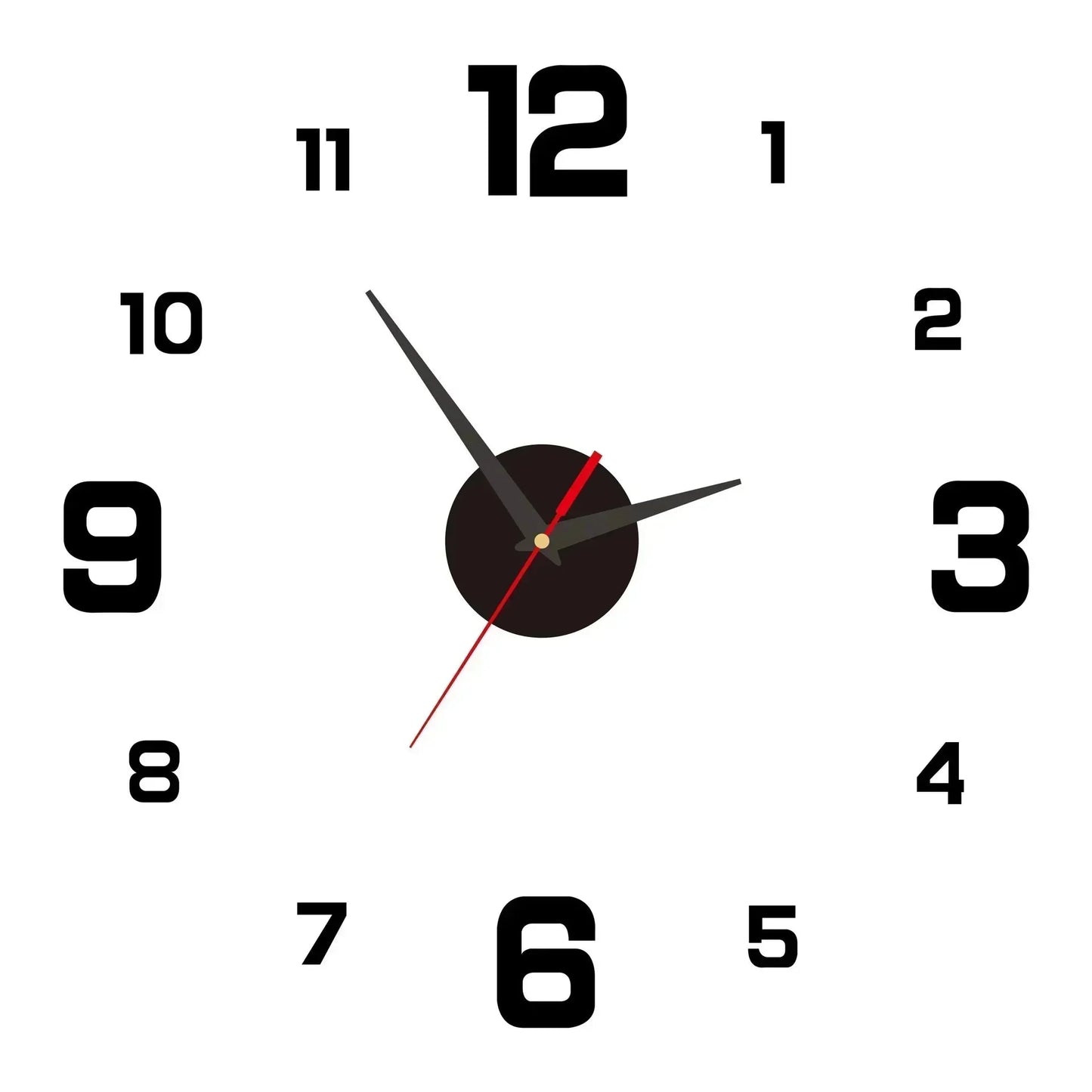 Garden Acrylic Mirror Digital Sticker Wall Clock 16"