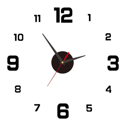 Garden Acrylic Mirror Digital Sticker Wall Clock 16"