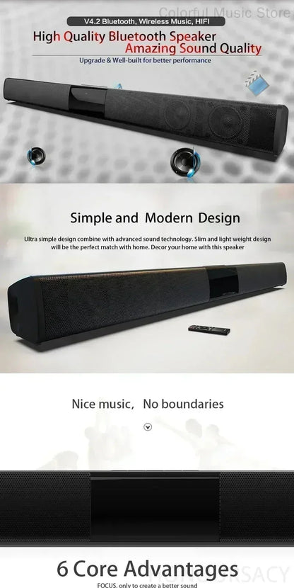 BS-28B High Quality Bluetooth Speaker High Power Wallmounted Wireless 40w Sound Bar Stereo Home Theater TV Strong Bass Sound Bar