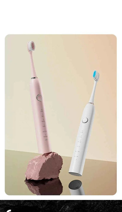 6 Modes Electric Sonic Toothbrush USB Rechargeable for Adults Ultrasonic Tootbrush with 4/8 Replacement Heads Smart Timer IPX7