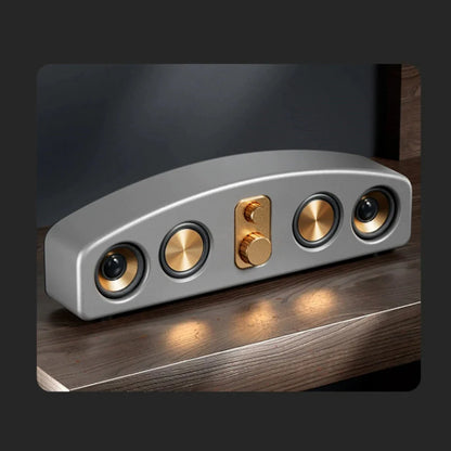 New Wireless BlueTooth Loudspeaker Box Wood Grain Retro Desktop High-power 3D Stereo Subwoofer Computer Audio Portable Sound-bar