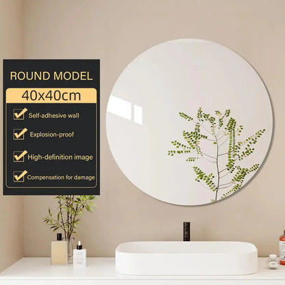 Acrylic Mirror Sheet Frameless Bathroom Wall Mirror Stickers Adhesive Bathroom Vanity Mirrors Waterproof Room Wall Decor For